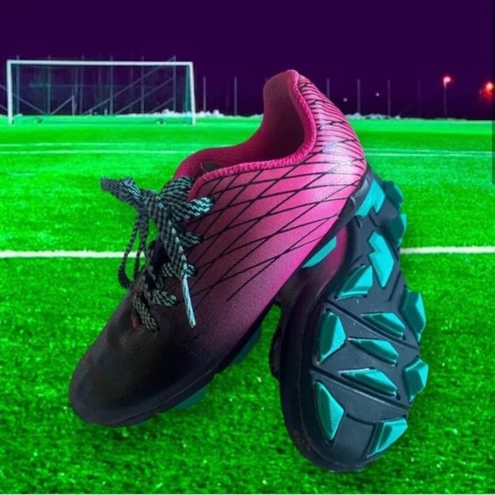 DSG | Pink Black Lace Up Low Top Soccer Molded Cleats | Size 9K